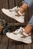 White Rhinestone PU Leather Platform Casual Sneakers by Wild and Free Boutique