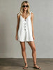 Women's V-Neck Sleeveless Jumpsuit – Cardigan Strap Cropped Straight-Leg by FitiqueFit