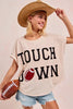 BiBi Game Day Touchdown Letter Patches Waffle Short Top by Wild and Free Boutique