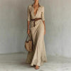 Women's Belted Irregular Pleated Dress by FitiqueFit