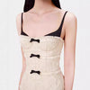 French Entry Lux Beaded Bowknot Slip Dress New