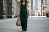 Women's Slash-Neck Sleeveless Tank Top & Casual Pants Set by FitiqueFit