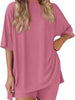 Full Size Half Sleeve T-Shirt and Shorts Set Plus Size by Simply Love
