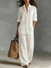 Women's Bohemian Cotton-Blend Top & Pants Set – Resort Lounge Co-ord by FitiqueFit