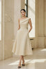 Women's Off-Shoulder Swing Dress – Solid Color Flowy Midi by FitiqueFit