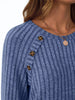 Ribbed Knit Decor Button Long Sleeve T-Shirt by Simply Love