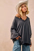BiBi Mineral Washed French Terry Oversized Sweatshirt by FitiqueFit