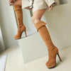 Suede Elastic Over-the-Knee High Heel Riding Boots Women by FitiqueFit