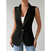 Women's Sleeveless Open-Front Vest Blazer – Work & Office Jacket by FitiqueFit