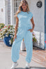 Racing Red Solid Color Cropped Tank Top and Jogger Pants Set by Wild and Free Boutique