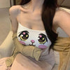 Female Creative Cartoon Printed Short Vest Base by My Store