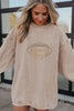 Dark Blue Rugby Game Day Embroidered Corduroy Sweatshirt by Wild and Free Boutique