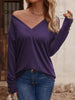 V-Neck Long Sleeve T-Shirt by Simply Love