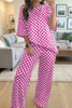 Rose Checkered Print Half Sleeve Tee 2pcs Lounge Pant Set by Wild and Free Boutique