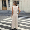 Women's Contrast Color Sleeveless Vest & Drawstring Trousers Suit – 6 Colors S–XXL by FitiqueFit