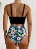 Bikini Solid Black Twist Front High Waist 2 Piece Swimsuit for Women – Stretchy V Neck Bikini Set with Ruched Tummy Control and Cross Strape Detail – Quick Drying Polyamide Swimwear for Beachwear Poolside and Summer Travel by Stevvex