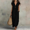 Women's Sleeveless Ruffle Pocket Maxi Dress by FitiqueFit