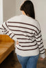 Brown Stripe Ribbed Henley Drop Shoulder Slouchy Sweater by Wild and Free Boutique