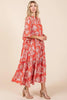 New Summer Abstract Leaf Print Tiered Ruffle Dress For Women – Playful and Artistic Dress with Eye-Catching Ruffle Details by Stevvex