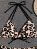Sunset Bloom 2-Piece Triangle Bikini Set for Women – Vibrant Random Floral Print Halter Neck Swimsuit with Tie-Back Tie-Side Bottoms & High Cut Legs – Women's High-Stretch Swimwear for Summer Beach Escapes by Stevvex