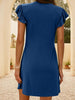 Lovelet V-Neck Ruffled Cap Sleeve Mini Dress