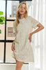 Applique Round Neck Short Sleeve Shift Dress – Timeless & Elegant Round Neck Shift Dress with Sophisticated Applique Detailing for Versatile Day-to-Night Wear by Stevvex
