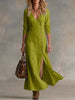 Casual Cotton Linen Long Sleeve Women’s Dress by FitiqueFit