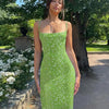 Women's Slim Fit Printed Backless Dress by FitiqueFit