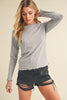 Aemi + Co Lettuce Hemline Round Neck Raglan Sleeve T-Shirt