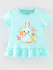 Children's Bunny Graphic Ruffle Hem T-Shirt by Simply Love