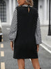 Timeless Black Collared Neck Long Sleeve Mini Dress Vintage Design Classic Women Dress by Stevvex