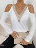 V-Neck Cold Shoulder Long Sleeve T-Shirt by Wild and Free Boutique