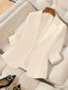 Women's Three-Quarter Sleeve Single-Button Casual Blazer by FitiqueFit