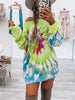 Full Size Tie-Dye Round Neck Long Sleeve Dress Trendy & Comfortable Casual Dress for Women by Stevvex
