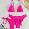 Essential Edge 3-Piece Bikini Set for Women – Solid Color High-Cut Triangle Top Two-Style Bottoms with Side Lace-Up Design & Quick-Drying Comfort – Versatile Women's Swimwear for Summer Pool Beach & Travel by Stevvex