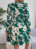 Feminine Lilac Ruffled Printed Long Sleeve Dress Summer Cute Midi Dress by Stevvex