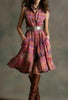 Women's Plaid Collared Sleeveless Fitted Waist Dress by FitiqueFit