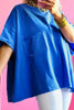 Patched Pocket Exposed Seam Oversize T-shirt by Simply Love