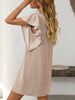 Ruffled Round Neck Short Sleeve Dress Feminine Simple Classic Dress Breathable And Comfy Dress by Stevvex