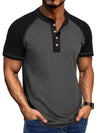 Men's Raglan Henley Color Block T-Shirt