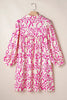Beautiful Ivory Printed Long Sleeve Mini Dress Elegant & Chic Women's Fashion Dress by Stevvex