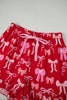 Red Sweet Bow Print Ruffled Short Sleeve Shirt Shorts 2pcs Pajama Set by Wild and Free Boutique