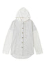 Black Button Up Contrast Knitted Sleeves Hooded Jacket