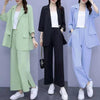 Long Sleeve Suit Jacket & Pants Two-Piece Set – 3 Colors, M–6XL by FitiqueFit