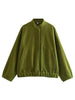 Autumn Casual Full Size Drop Shoulder Snap Down Jacket with Buttoned Front and Pockets by Stevvex