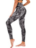 Cropped High-Rise Leggings – Black Tie-Dye Print Workout Pants by FitiqueFit