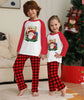 Christmas Parent-Child Clothes Set Long Sleeve T-Shirt Plaid Pants Family Matching Pajamas by My Store