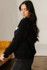 Black Chenille Game Day Graphic Drop Shoulder Sweatshirt by Wild and Free Boutique