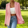 Women's Slim Fit Lapel Collar Long-Sleeve Blazer – Waist-Cinched by FitiqueFit
