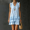 V-Neck Ruffle-Trim Tiered Sleeveless Midi Dress – 4 Colors, S–XXL by FitiqueFit